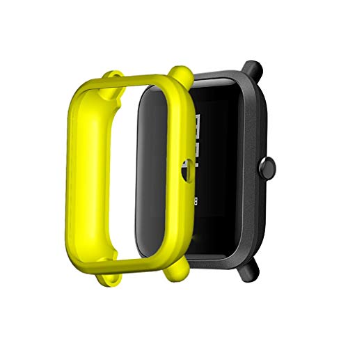 Hülle Ersatz für Xiaomi Huami Amazfit bip 1S Bip S Watch Schutzhülle Schutzfolie, TPU Gehäuse Displayschutzfolie Stoßfeste Abdeckung Displayschutz Schutz Schutzhülle Shell Protector (Gelb) von 95