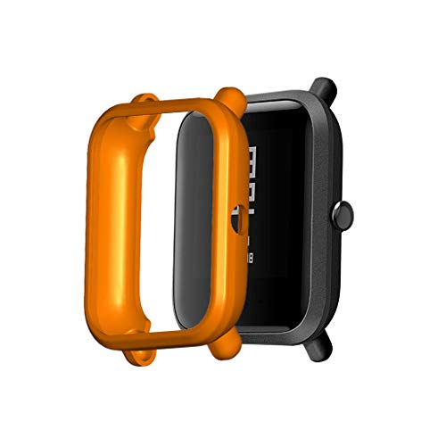 Hülle Ersatz für Xiaomi Huami Amazfit bip 1S Bip S Watch Schutzhülle Schutzfolie, TPU Gehäuse Displayschutzfolie Stoßfeste Abdeckung Displayschutz Schutz Schutzhülle Shell Protector (Orange) von 95