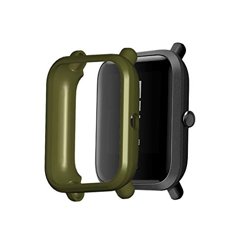 Hülle Ersatz für Xiaomi Huami Amazfit bip 1S Bip S Watch Schutzhülle Schutzfolie, TPU Gehäuse Displayschutzfolie Stoßfeste Abdeckung Displayschutz Schutz Schutzhülle Shell Protector (Armeegrün) von 95