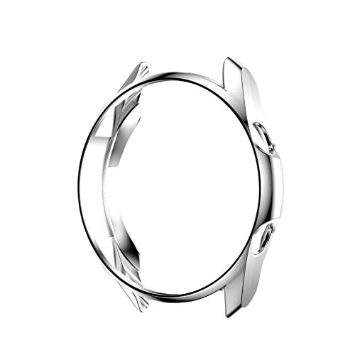 Hülle Kompatibel mit Samsung Galaxy Watch Active 3 45mm Schutzhülle Schutzfolie, PC Gehäuse Anti-Scratch Displayschutzfolie Stoßfeste Abdeckung Displayschutz Schutz Screen Protector (Silber) von 95