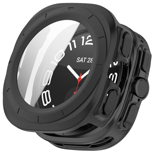Hülle Kompatibel mit Samsung Galaxy Watch Ultra 47MM, HD Hartglas Gehärtetem Glas Schutz +Hard PC Schutzhülle Displayschutz Case Cover (H, 15X5CM) von 95sCloud-1