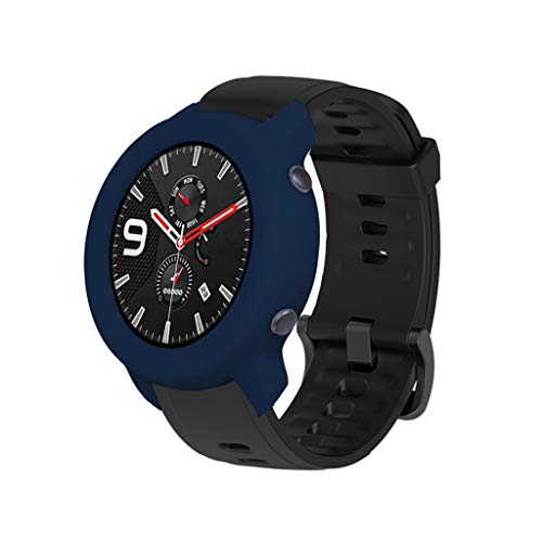 95sCloud Kompatibel mit Huami AMAZFIT GTR 42mm Schutzhülle,Weiche TPU Hülle,Abdeckung Case Schutz Schutzfolie Displayschutz Shell Frame Bumper Protective Kratzschutz Schutzrahmen Cover (Dunkelblau) von 95sCloud