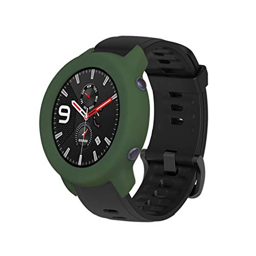 95sCloud Kompatibel mit Huami AMAZFIT GTR 42mm Schutzhülle,Weiche TPU Hülle,Abdeckung Case Schutz Schutzfolie Displayschutz Shell Frame Bumper Protective Kratzschutz Schutzrahmen Cover (Grün) von 95sCloud