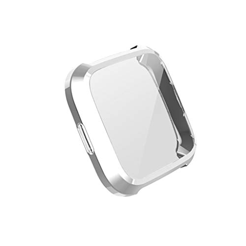 95sCloud Sport Schutzhülle Gehäuse für Fitbit Versa Lite Smart Watch, Allround Abdeckung Gehäuseabdeckung Hülle TPU Schutz Hülle Stoßfest Uhr Case Protect Display Schutz (Silber) von 95sCloud