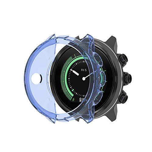Gehäuse Kompatibel mit C, Smart-Watch, TPU Kratzfest Hülle Displayschutz Schutzhülle Hülle Schutz Abdeckung Displayschutzfolie für Suunto9/Suunto 9 Baro Sport Zubehör (Blau) von 95sCloud
