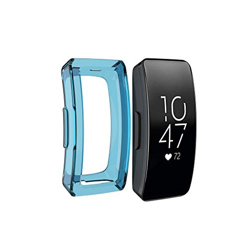 Gehäuse Kompatibel mit Fitbit Inspire/Inspire HR Case Smart-Watch, TPU Schutzhülle Hülle Schutz Abdeckung Uhrengehäuse für Fitbit Inspire/Inspire HR Case Schutzhülle (Blau) von 95sCloud