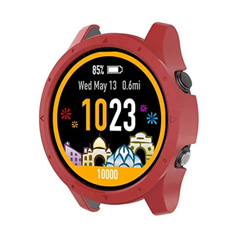 Gehäuse Kompatibel mit Garmin Forerunner 945 SmartWatch Smart-Watch, PC Schutzhülle Hülle Schutz Abdeckung Uhrengehäuse für Garmin Forerunner 945 SmartWatch Schutzhülle (Rot) von 95sCloud