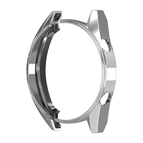 Gehäuse Kompatibel mit Huawei Watch GT Smart-Watch, 1 Stücke TPU Allround Schutzhülle Hülle Schutz Abdeckung für Huawei Watch GT Sport Zubehör (Silber) von 95sCloud