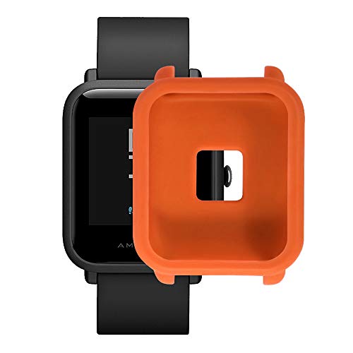 Hülle Kompatibel mit Huami Amazfit Bip Youth Watch Schutzhülle Schutzfolie, TPU Gehäuse Vollschutz Displayschutzfolie Kratzfest Displayschutz Schutz für Huami Amazfit Bip Youth Watch (Orange) von 95sCloud