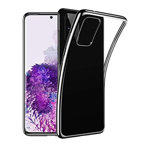 Hülle Kompatibel mit Samsung Galaxy S20 Plus 6,7 Zoll, TPU Silikon Handyhülle Durchsichtige Schutzhülle Case Bumper Style Handyhülle Telefonkasten Case Cover [Unterstützt kabelloses Laden] (Schwarz) von 95sCloud