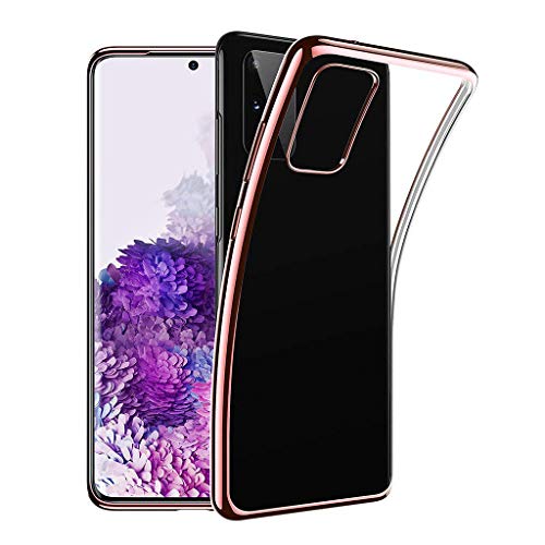 Hülle Kompatibel mit Samsung Galaxy S20 Plus 6,7 Zoll, TPU Silikon Handyhülle Durchsichtige Schutzhülle Case Bumper Style Handyhülle Telefonkasten Case Cover [Unterstützt kabelloses Laden] (Roségold) von 95sCloud