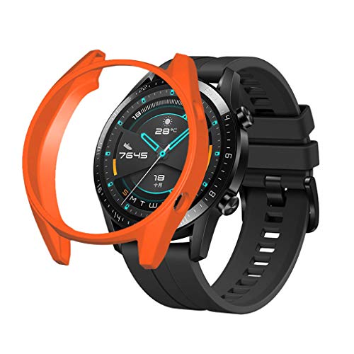 Hülle für Huawei Watch GT2 46mm, Soft Flexible TPU-Gehäuse Schutzhülle Case Schale Kompletter Schutz Tasche Cover für Huawei Watch GT2 46mm Smart Watch [Kratzfest] [Shock Absorption] (Orange) von 95sCloud