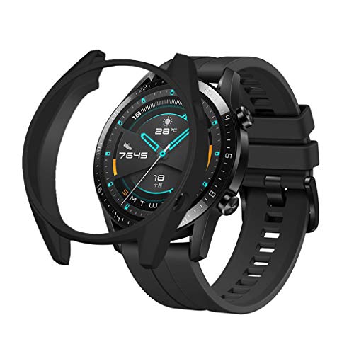 Hülle für Huawei Watch GT2 46mm, Soft Flexible TPU-Gehäuse Schutzhülle Case Schale Kompletter Schutz Tasche Cover für Huawei Watch GT2 46mm Smart Watch [Kratzfest] [Shock Absorption] (Schwarz) von 95sCloud