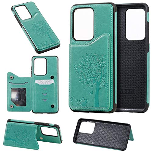 Hülle kompatibel mit Samsung Galaxy S20 Ultra 6,9 Zoll Handyhülle [PU-Leder] [Kartenfach] [Magnetverschluss] Tasche Case Cover Etui Schutzhülle lederhülle klapphülle Case Cover Gehäuse (Grün) von 95sCloud