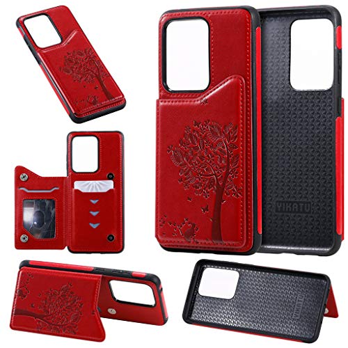 Hülle kompatibel mit Samsung Galaxy S20 Ultra 6,9 Zoll Handyhülle [PU-Leder] [Kartenfach] [Magnetverschluss] Tasche Case Cover Etui Schutzhülle lederhülle klapphülle Case Cover Gehäuse (Rot) von 95sCloud