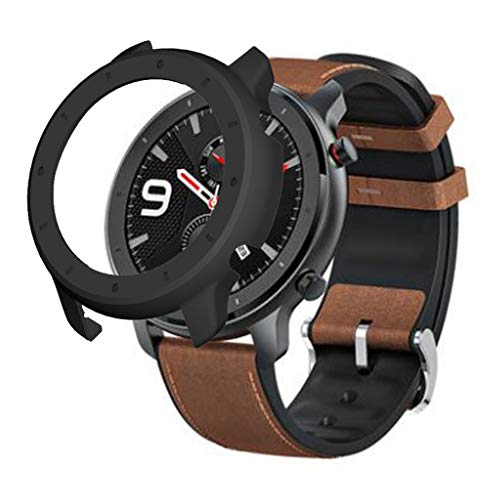 95sCloud Kompatibel mit Huami AMAZFIT GTR 47mm Displayschutz, PC-Hülle Case Schutz Stoßstange Schutzhülle Kratzschutz Displayschutzfolie Schutzrahmen Cover Ersatz Shell Frame Protector (Schwarz) von 95sCloud