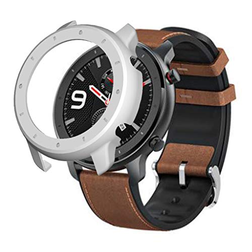 Kompatibel mit Huami AMAZFIT GTR 47mm Displayschutz, PC-Hülle Case Schutz Stoßstange Schutzhülle Kratzschutz Displayschutzfolie Schutzrahmen Cover Ersatz Shell Frame Protector (Weiß) von 95sCloud