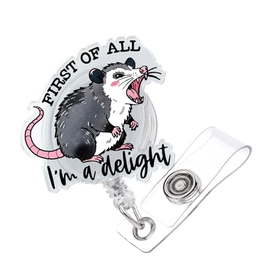 First of All I'm a Delight Lustiges Glitzer-Abzeichen einziehbar für Krankenschwestern, Krankenschwestern, Namensschild, Zubehör, mit Krokodilklemme, medizinischer Assistent, Büro, Psychiater von 963RW