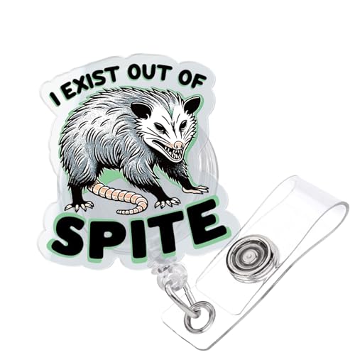 I Exist Out of Spite Opossum Badge Reel, lustiger Meme Possum Badge Holder, Retractable Badge Reel with Alligator Clip, ID Tag Holder Gift for Nurse Student Teacher Office I Exist Out of Spite Opossum Badge Reel, lustiger Meme Possum Badge Holder, Retractable Badge Reel with Alligator Clip, ID Tag Holder Gift for Nurse Student Teacher Office von 963RW