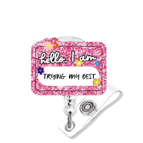 Lustiger Ausweishalter mit Krokodilklemme, einziehbar, für Krankenschwestern, Krankenpfleger, medizinischer Assistent, rosa Acryl, Glitzer, Krankenschwestern, Ausweishalter mit Krokodilklemme Lustiger Ausweishalter mit Krokodilklemme, einziehbar, für Krankenschwestern, Krankenpfleger, medizinischer Assistent, rosa Acryl, Glitzer, Krankenschwestern, Ausweishalter mit Krokodilklemme von 963RW