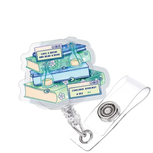 Lustiger Buchliebhaber, einziehbare Abzeichenspule, rosa Glitzer-Acryl-Abzeichenrolle mit Krokodilklemme, niedliches Geschenk für Leser, Schriftsteller, Lehrer, Studenten Lustiger Buchliebhaber, einziehbare Abzeichenspule, rosa Glitzer-Acryl-Abzeichenrolle mit Krokodilklemme, niedliches Geschenk für Leser, Schriftsteller, Lehrer, Studenten von 963RW