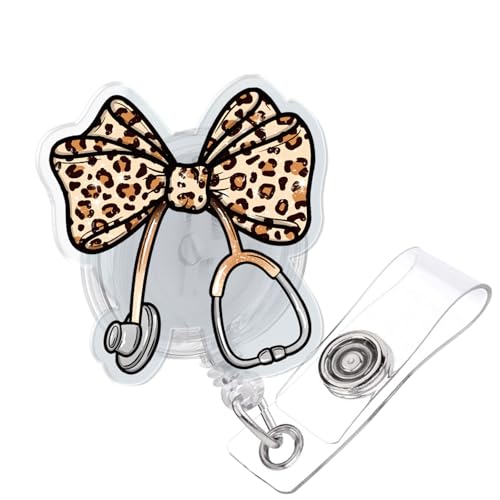 Stethoskop-Schleife, Krankenschwester-Abzeichen-Spule, einziehbar für Krankenschwestern, Krankenpfleger, medizinische Assistentin, Glitzer, Kokette, Schleife, Ausweishalter mit Krokodilklemme, für Stethoskop-Schleife, Krankenschwester-Abzeichen-Spule, einziehbar für Krankenschwestern, Krankenpfleger, medizinische Assistentin, Glitzer, Kokette, Schleife, Ausweishalter mit Krokodilklemme, für von 963RW