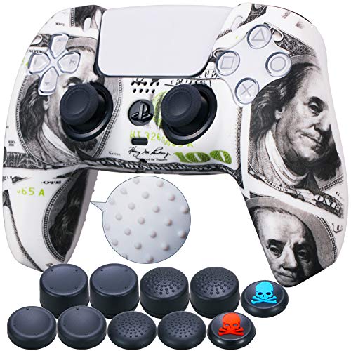 9CDeer 1 x Stück Schutzfolie Transferdruck Silikon Dick Hülle + 10 Thumb Grips für Playstation 5 / PS5 Controller US Dollar von 9CDeer