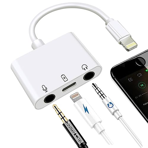 iPhone Mikrofon Adapter Lightning auf Kopfhörer und Mikrofon Adapter für Live Streaming 3,5 mm Kopfhörer Adapter mit Ladeanschluss iPhone Audio Splitter Kompatibel mit iPhone 14 13 12 11 SE X 8 7 von 9to5Cables