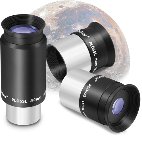 Alstar 1,25 Zoll Plossl Teleskop Okular-Set – 8 mm 15 mm 40 mm voll mehrfach vergütete optische Linse für 1,25 Zoll Astronomie-Teleskop und Astronomiefilter – 4-Element-Plossl-Design Alstar 1,25 Zoll Plossl Teleskop Okular-Set – 8 mm 15 mm 40 mm voll mehrfach vergütete optische Linse für 1,25 Zoll Astronomie-Teleskop und Astronomiefilter – 4-Element-Plossl-Design von A ALSTAR