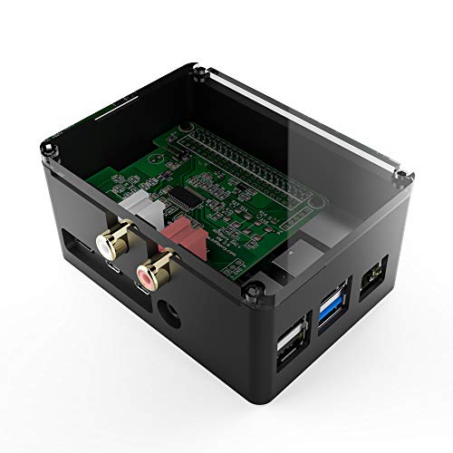 Anidees Aluminium Extra High Pi Gehäuse für Raspberry Pi 4 Modell B, HiFiBerry DAC+(RCA Version) - Schwarz (AI-PI4-BB-HIFI) von A ANIDEES