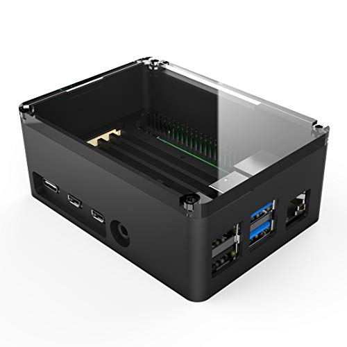 anidees Aluminium Kühlkörper Pi Case Gehäuse mit Silikon Wärmeleitpad für Raspberry Pi 4 Modell B, Schwarz (AI-PI4-BB-PRO) von A ANIDEES