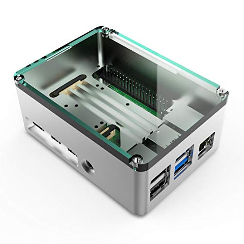 anidees Aluminium Kühlkörper Pi Case Gehäuse mit Silikon Wärmeleitpad für Raspberry Pi 4 Modell B,Silber (AI-PI4-SG-PRO) von A ANIDEES