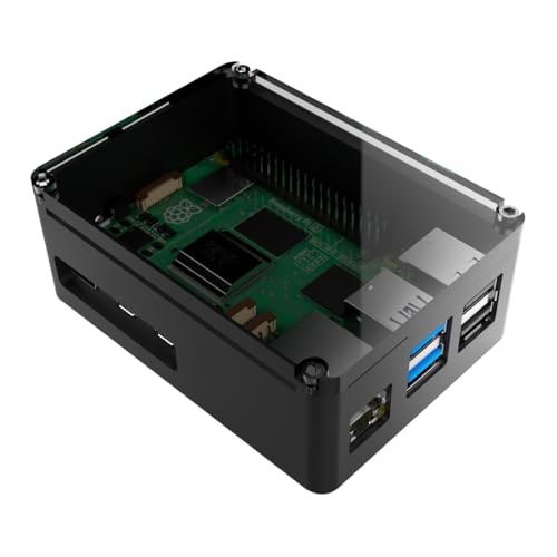 anidees Aluminium Pi Gehäuse für Raspberry Pi 5 - Schwarz (AI-PI5-BB) von A ANIDEES