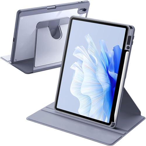 Rotierende Hülle Kompatibel mit Huawei MatePad 11.5 S 2024 mit Stifthalter, 360 Grad Drehbare Schutzhülle Ständer Klare Rückseite, Auto Wachen/Schlafen, Lavendel Lila von A-BEAUTY