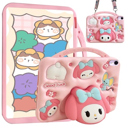 Kinder Hülle Kompatibel mit Huawei MatePad 11 2023/2021 + 1 Stück Stylus Pen, Stoßfestes Silikon Cartoon Melody mit Handgriff Ständer, Schulterriemen von A-BEAUTY