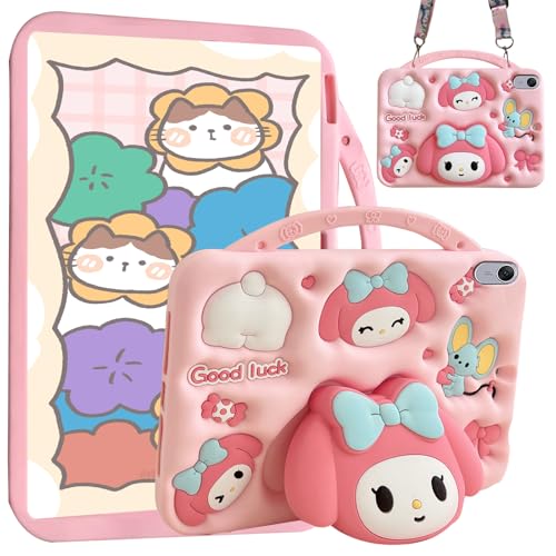 Kinder Hülle Kompatibel mit Huawei MatePad 11.5 / MatePad Air 11.5 Zoll 2023, Stoßfestes Silikon Cartoon Melody mit Handgriff Ständer, Schulterriemen von A-BEAUTY