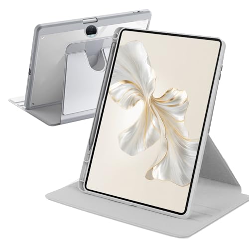 Rotierende Hülle Kompatibel mit Honor Pad 9 12,1 Zoll 2023 mit Stifthalter, Slim Transparente Drehbare Ständer Cover für Honor Pad 9, Grau von A-BEAUTY