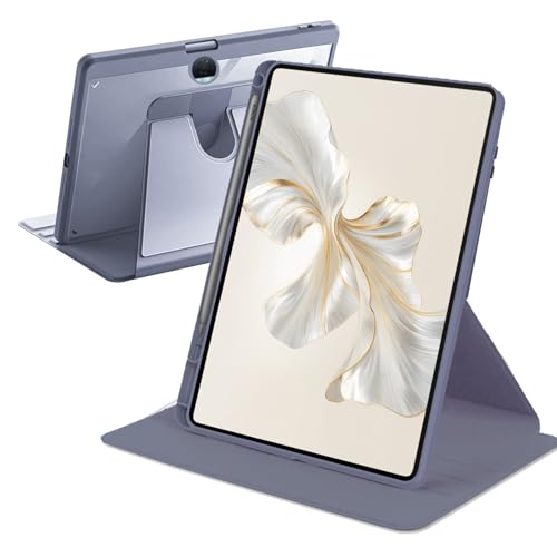 Rotierende Hülle Kompatibel mit Honor Pad 9 12,1 Zoll 2023 mit Stifthalter, Slim Transparente Drehbare Ständer Cover für Honor Pad 9, Lavendel Lila von A-BEAUTY