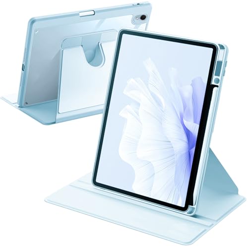 Rotierende Hülle Kompatibel mit Huawei MatePad 11.5 S 2024 mit Stifthalter, 360 Grad Drehbare Schutzhülle Ständer Klare Rückseite, Auto Wachen/Schlafen, Himmelblau von A-BEAUTY