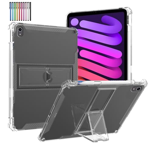 Transparente Hülle Kompatibel mit iPad Mini 7 2024, iPad Mini 6 Hülle 2021, mit Stifthalter Unterstützt Bleistift 2. (USB-C), Faltbarer Ständer von A-BEAUTY