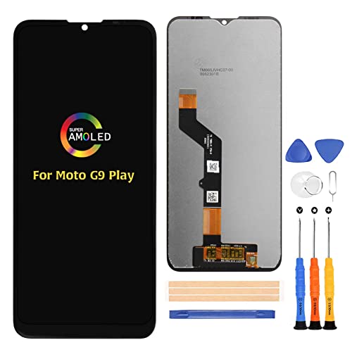 A-MIND Für Motorola Moto G9 Play/Moto G9/Moto E7 Plus XT2083 LCD-Display (nicht für Moto G9 Plus) Touch-Digitizer-Bildschirm Ersatz XT2081-1 XT2083-3 Vollständiges Montage-Reparatur-Set Mit Werkzeug von A-MIND