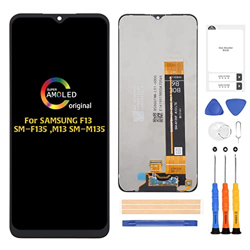A-MIND Für Samsung Galaxy F13 Bildschirm Ersatz SM-E135F SM-E135F/DS LCD-Display Touchscreen Digitizer Vollmontage Reparatur-Sets mit Werkzeug von A-MIND