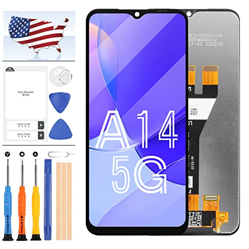 Für Samsung Galaxy A14 5G - Bildschirm Ersatz LCD Full Assembly Kit mit Werkzeug - Galaxy A14 5G LCD Bildschirm und Display Digitizer Touch - Kompatibel mit SM-A146, SM-A146U, SM-A146U1, SM-A146U1/DS von A-MIND