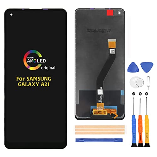 Für Samsung Galaxy A21 A215 (Original) Bildschirm Ersatz Touchscreen Digitizer A215U A215U1 S215DL A215W 6,5 Zoll LCD Display Vollmontage Reparatur-Set, mit Werkzeug von A-MIND