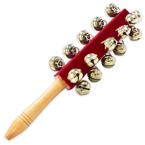 A-Star 21 Bell Jingle Shaking Sleigh Bell Stick mit Holzgriff – 26 cm Länge von A-Star