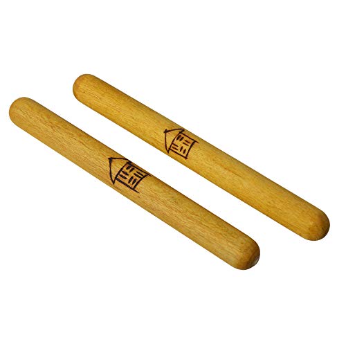 A-Star Große handgefertigte Holzklaven – 2 Stück/Paar – 23 cm – Handrhythmusstäbe, Holzschlaginstrument von A-Star