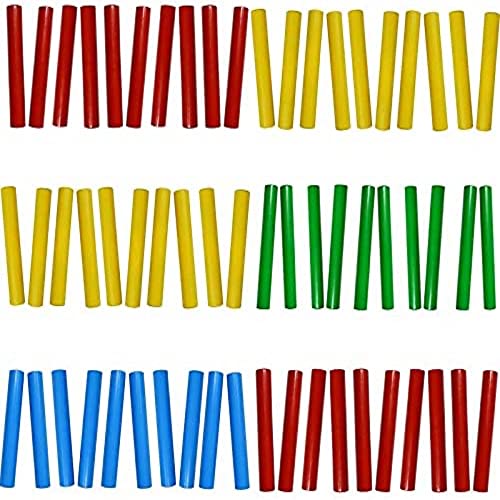 A-Star Holzklaven in verschiedenen Farben, 20 cm – Packung mit 30 Paaren – Handrhythmusstäbe, Schlaginstrument aus Holz von A-Star