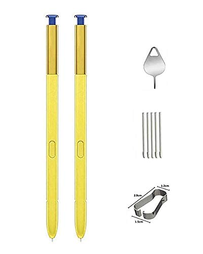 2 Stück Galaxy Note 9 Stift, Stylus Touch S Pen Ersatz für Galaxy Note 9 SM-N960 (ohne Bluetooth) mit Spitzen/Spitzen + Auswurfstift (gelb) von MAITER