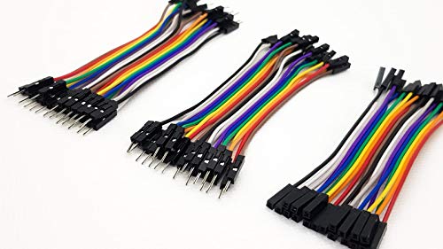 A.R Jumper Wire Kabel Male-Male + Male-Female + Female-Female Arduino Raspberry Pi Steckbrücken Drahtbrücken DIY Kit 60 x 10cm von A.R