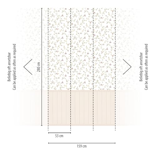 A.S. Création Tapete Blumen mit Holzpaneel Optik 398051 - hochwertige Vliestapete mit Blumendesign in Creme, Beige, Rosa, Weiß - Designtapete Akustikpaneele auf 2,80m x 1,59m von A.S. Création